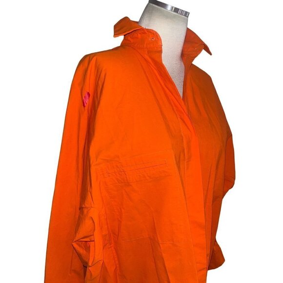 HAIGHT. Oversized Shirt in Mie Orange Small New Womens Button Down Blouse Top - Picture 6 of 13